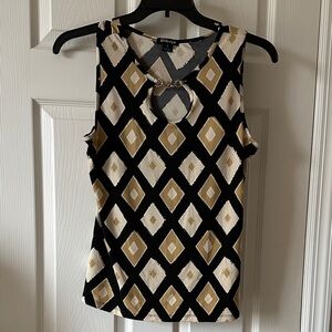Womens top Black and Gold Diamond Tank Top size medium